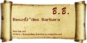 Beszédes Barbara névjegykártya